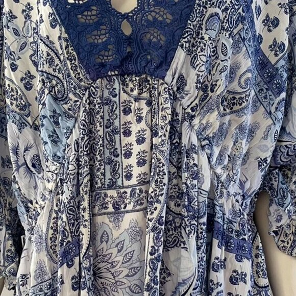 Romantic Gypsy Plus-Size Embroidered BoHo Bohemian Hippie Peasant Tunic Sz 4x - Picture 2 of 11